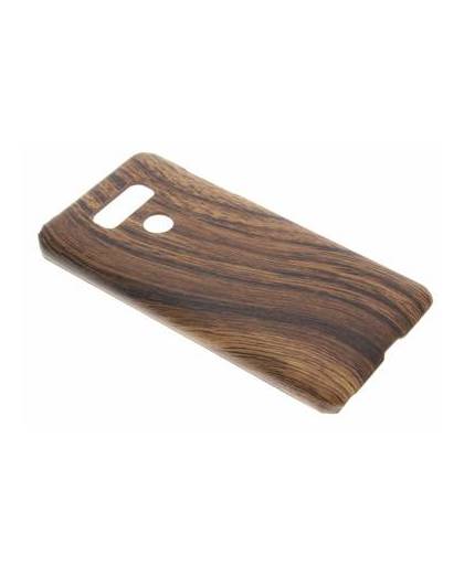 Donkerbruine hout design hardcase voor de lg g6