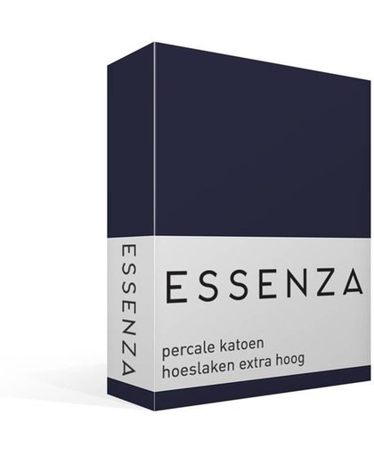 Essenza Premium - Percale Katoen - Hoeslaken - Extra Hoog - Eenpersoons - 90x220 cm - Nightblue