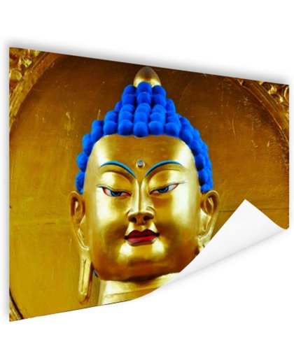 FotoCadeau.nl - Goud met blauw Boeddha beeld Poster 180x120 cm - Foto print op Poster (wanddecoratie)