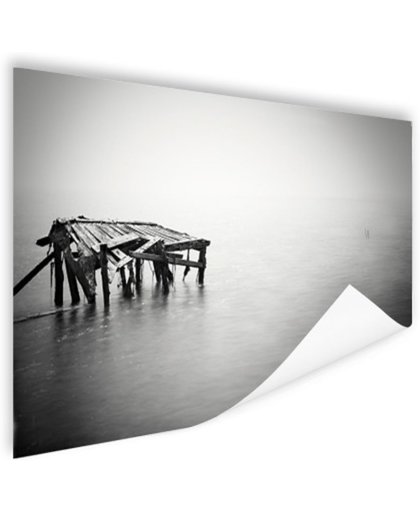 FotoCadeau.nl - Zwart-witte minimalistisch zeegezicht Poster 60x40 cm - Foto print op Poster (wanddecoratie)