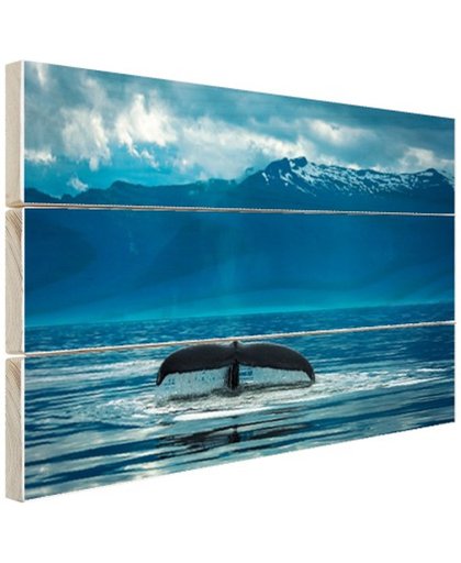 FotoCadeau.nl - Staart van een grote bultrug walvis Hout 80x60 cm - Foto print op Hout (Wanddecoratie)