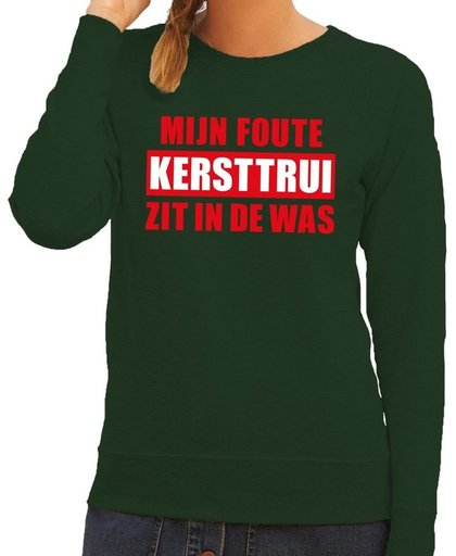 Foute kersttrui / sweater - groen - Mijn Foute Kersttrui Zit In De Was voor dames XS (34)