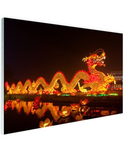 FotoCadeau.nl - Chinese lantaarndraak Glas 90x60 cm - Foto print op Glas (Plexiglas wanddecoratie)