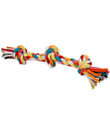 Een kleurrijk Large touw middel in de kleuren rood, wit, geel,oranje, roze en groen.