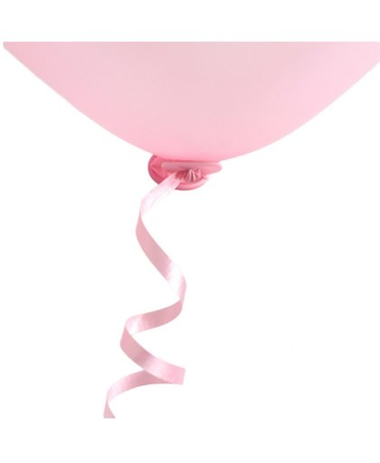 10 stuks snel sluiter ballonnen met roze lint