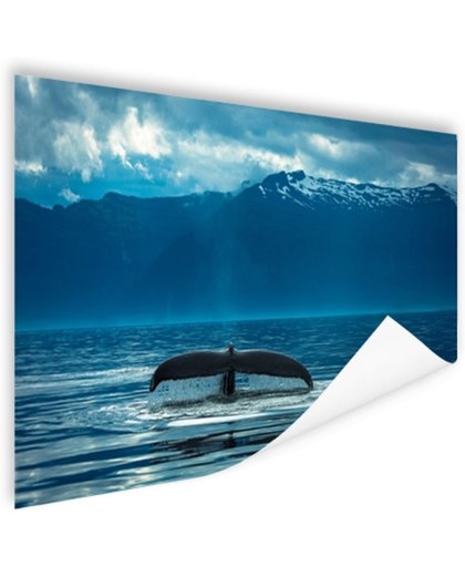 FotoCadeau.nl - Staart van een grote bultrug walvis Poster 120x80 cm - Foto print op Poster (wanddecoratie)