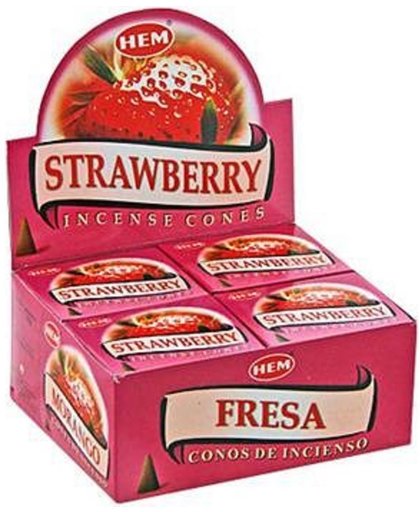 HEM Wierook Kegel Strawberry (12 pakjes)