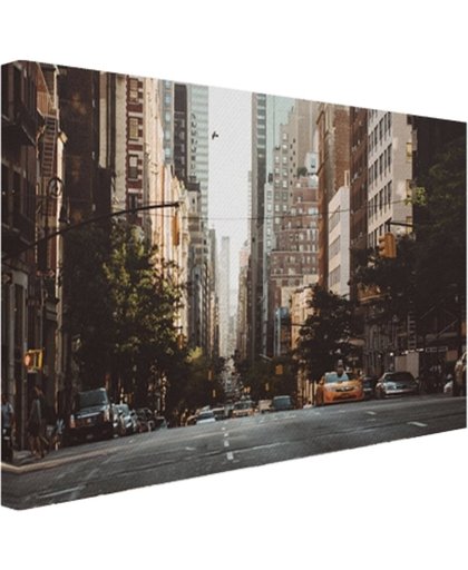 FotoCadeau.nl - New York Rustige straat in de ochtend Canvas 60x40 cm - Foto print op Canvas schilderij (Wanddecoratie)