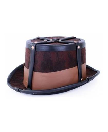 Steampunk hoed bruin