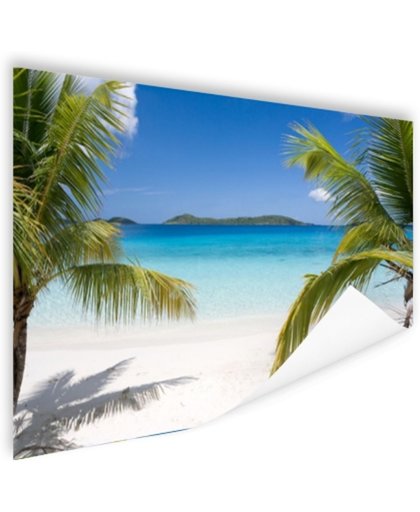 FotoCadeau.nl - Tropische palmen op het strand Poster 120x80 cm - Foto print op Poster (wanddecoratie)