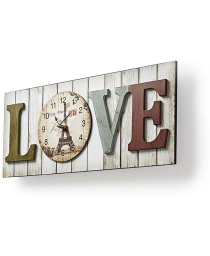 Nedis houtlook  design wandklok 'LOVE'