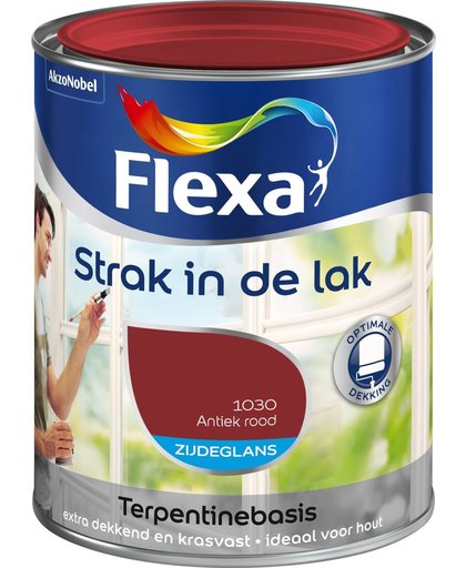 Flexa Strak In De Lak Zijdeglans - Antiekrood - 0,25 liter
