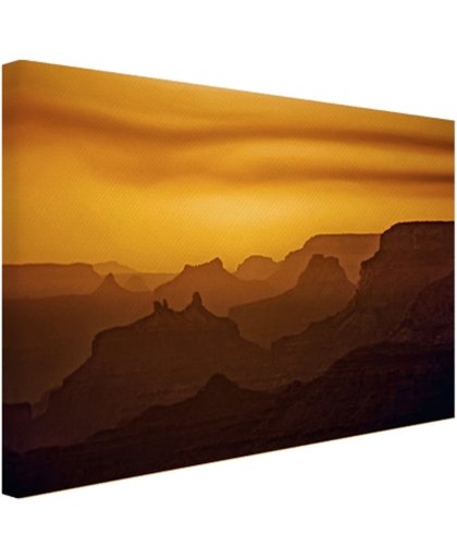 Zonsondergang over Grand Canyon Canvas 180x120 cm - Foto print op Canvas schilderij (Wanddecoratie)