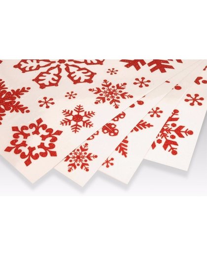 Kerst decoratie raamstickers rode sneeuwvlokken