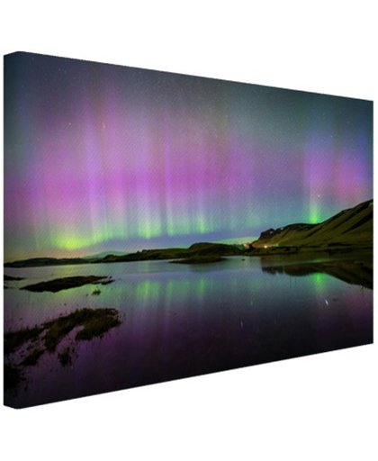 Waanzinnig noorderlicht in IJsland Canvas 180x120 cm - Foto print op Canvas schilderij (Wanddecoratie)