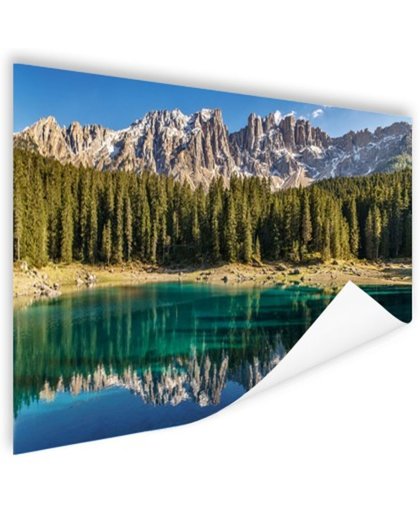 FotoCadeau.nl - Dolomieten Lago Carezza Italië Poster 150x75 cm - Foto print op Poster (wanddecoratie)
