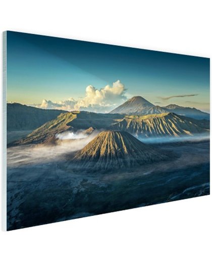 Zonsopkomst Bromo vulkaan Glas 180x120 cm - Foto print op Glas (Plexiglas wanddecoratie)