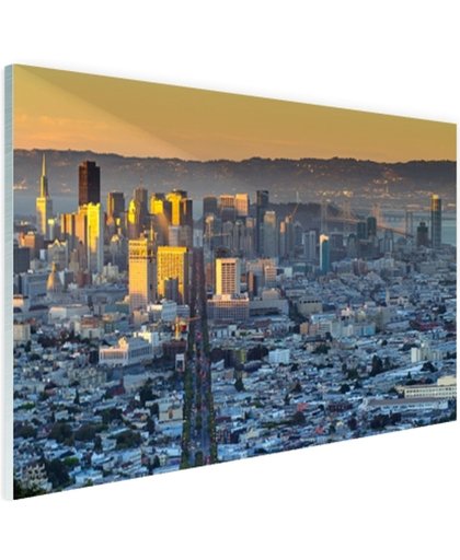 FotoCadeau.nl - San Francisco in ochtendlicht Glas 30x20 cm - Foto print op Glas (Plexiglas wanddecoratie)