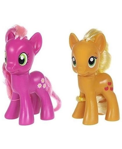 2x My Little Pony speelfiguren set Cheerilee/Applejack 8 cm