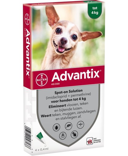 Advantix anti-vlooienmiddel 4 pipetten voor volwassene honden