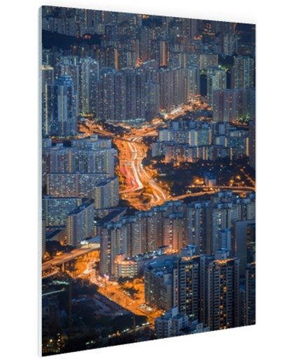 FotoCadeau.nl - Vele flats Hong Kong Glas 40x60 cm - Foto print op Glas (Plexiglas wanddecoratie)