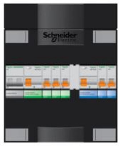 Schneider groepenkast 1 fase met 5 groepen en afmetingen 220x220 mm
