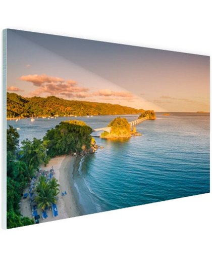 FotoCadeau.nl - Caraibische brug Glas 120x80 cm - Foto print op Glas (Plexiglas wanddecoratie)