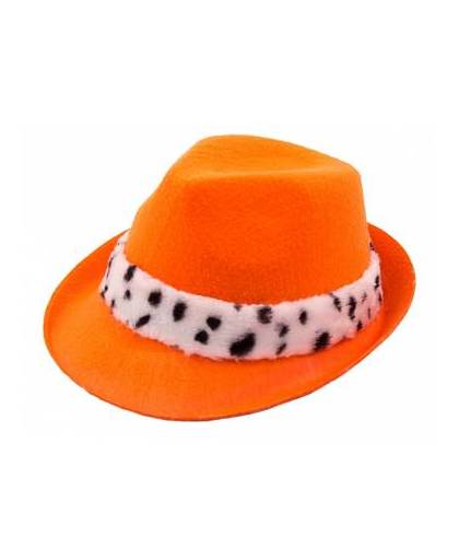 Oranje trilby koning hoed