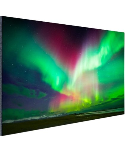 Schitterend noorderlicht boven IJsland Aluminium 180x120 cm - Foto print op Aluminium (metaal wanddecoratie)