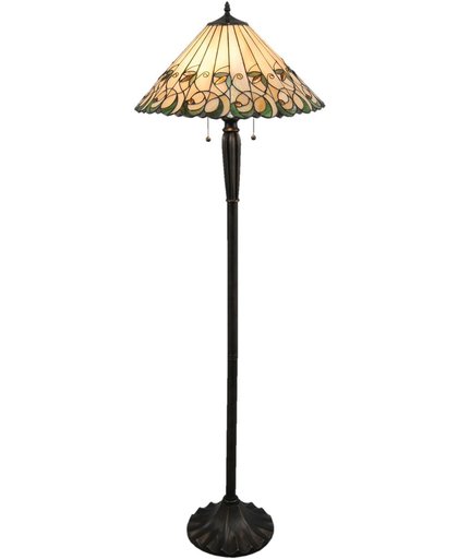 Clayre & Eef Vloerlamp Tiffany Ø 52x 160 cm / E27/ Max. 2x60 Watt