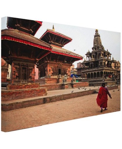 FotoCadeau.nl - Durbar plein Kathmandu Canvas 80x60 cm - Foto print op Canvas schilderij (Wanddecoratie)