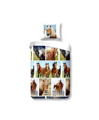 Snoozing horses beach dekbedovertrek - 1-persoons (140x200/220 cm + 1 sloop)