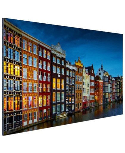 FotoCadeau.nl - Pakhuizen aan de gracht Amsterdam Aluminium 30x20 cm - Foto print op Aluminium (metaal wanddecoratie)