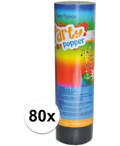 80x Party popper confetti - 15 cm - confetti shooter