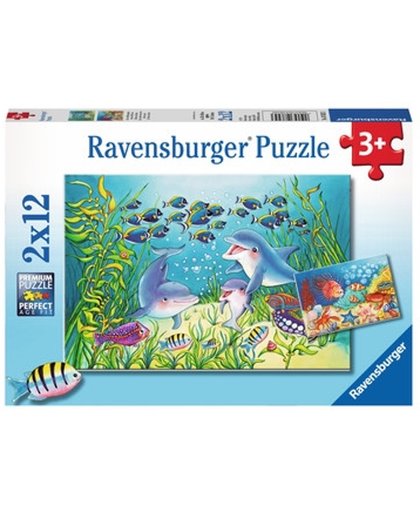 Ravensburger puzzel Op de bodem van de zee - Twee puzzels - 12 stukjes - kinderpuzzel