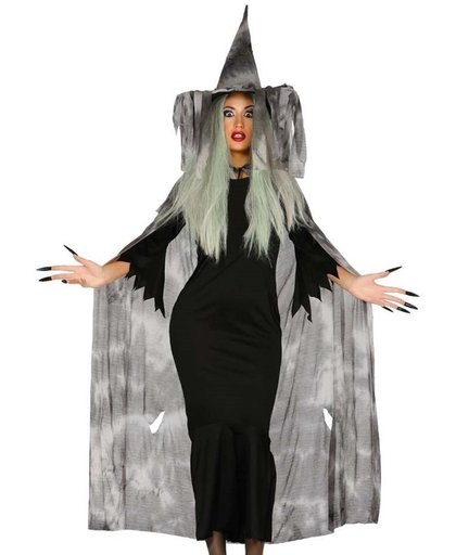 Halloween - Heksencape Halloween kostuum met hoed voor dames