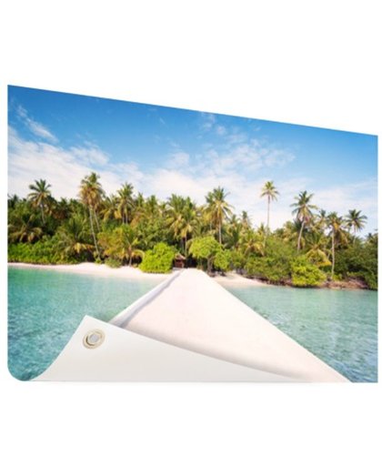 FotoCadeau.nl - Pier naar tropisch eiland in de Maldiven Tuinposter 60x40 cm - Foto op Tuinposter (tuin decoratie)