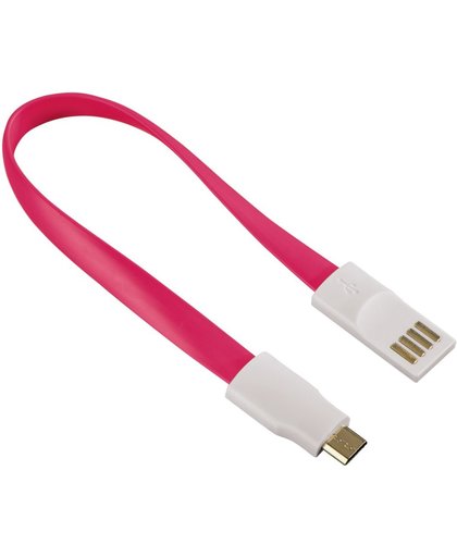 Hama 00136110 USB-kabel 0,2 m USB A Micro-USB B Mannelijk Roze, Wit