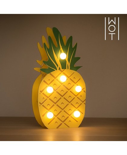 Wagon Trend Decoratieve Houten Ananas met LED's - 6 leds