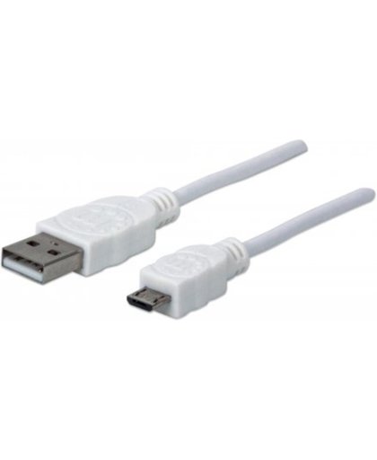 Manhattan 324069 USB-kabel 1,8 m USB A Micro-USB B Mannelijk Wit