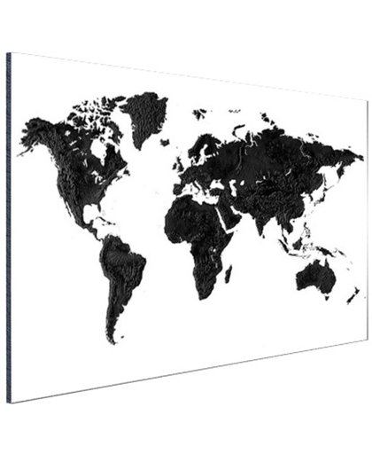 FotoCadeau.nl - Wereldkaart zwart Aluminium 90x60