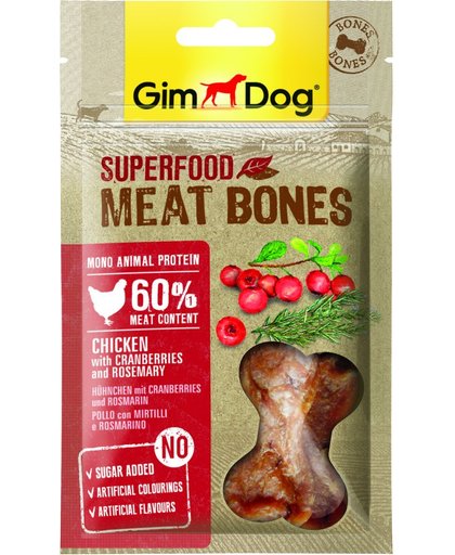 Gimdog Superfood Meat Bones - Kip & Cranberry en Rozemarijn - Hondensnack - 70 gr