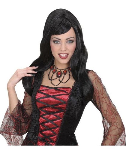 Rode halsketting voor dames Halloween - Verkleedattribuut