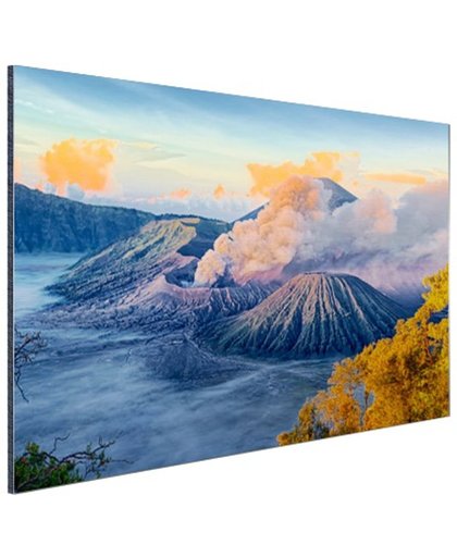 FotoCadeau.nl - Uitzicht vanaf vulkaan Bromo Aluminium 120x80 cm - Foto print op Aluminium (metaal wanddecoratie)