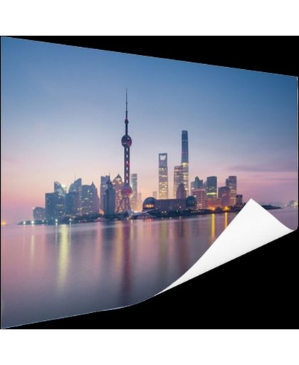 FotoCadeau.nl - Mistig Shanghai Poster 60x40 cm - Foto print op Poster (wanddecoratie)