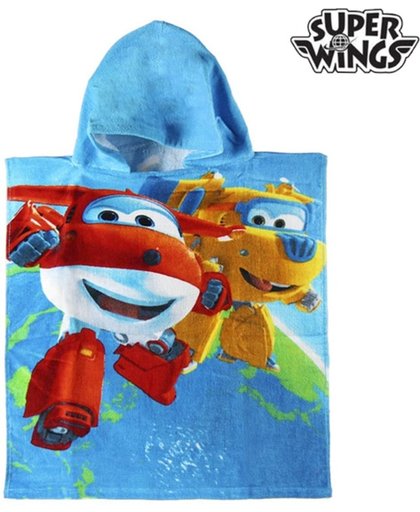 Super Wings Blauwe Poncho-Handdoek met Capuchon