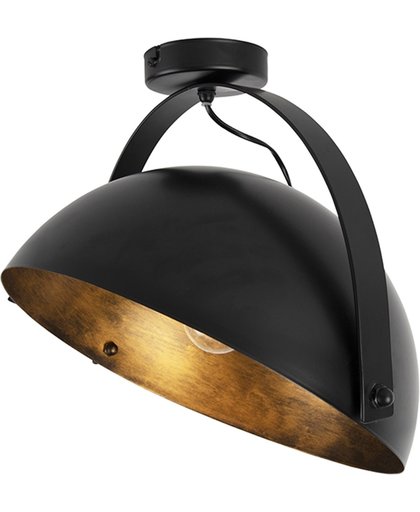 QAZQA - Plafondlamp - 1 lichts - H 280 mm - Zwart
