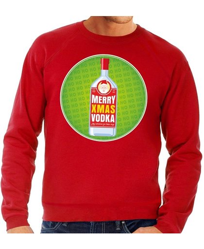 Foute kersttrui / sweater Merry Chrismas Vodka rood voor heren - Kersttrui voor wodka liefhebber S (48)
