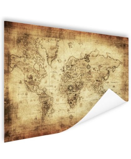 Oude kaart van de wereld Poster 60x40 cm - Foto print op Poster (wanddecoratie)