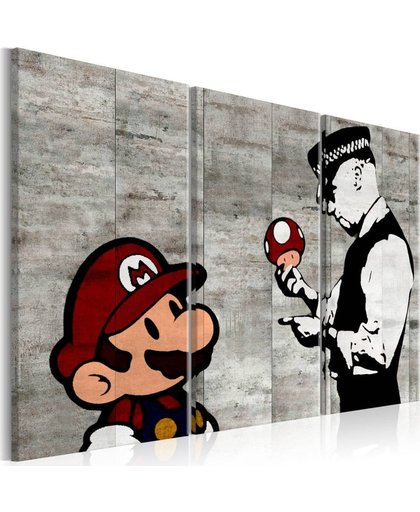 Schilderij - Banksy: Mario Bros